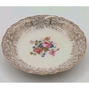 VTG LAJEAN Keystone Canonsburg Dishware Set Pottery  Gold Flower Floral Bowl